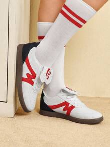 女士时尚休闲百搭橡胶底德国牧羊犬系带运动鞋，黑色运动鞋，白色厚底运动鞋，防水 - 白色 - 查看 8