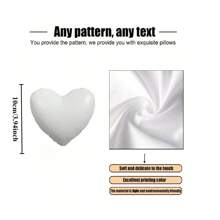 1 Customizable Heart-Shaped Pillow (Including Insert), Home Decor Pad, Daily Use, Personal Selfies, Family Photos, Romantic Moments, Customize Any Image, Ideal Valentine's Day Gift Christmas Gift