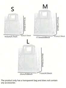 10/5/1件-透明加厚PVC礼品袋，结婚糖果盒手提袋，礼品纪念品袋，午餐袋，圣诞礼品袋。 - 彩色 - 查看 2