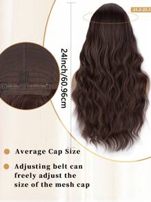Chocolate Brown Body Wave Wig With Bangs For Women, 180% Density , 24Inch,Rose Net Cap, Elegant Full Machine Made  Suitable For All - 巧克力棕 - 查看 6