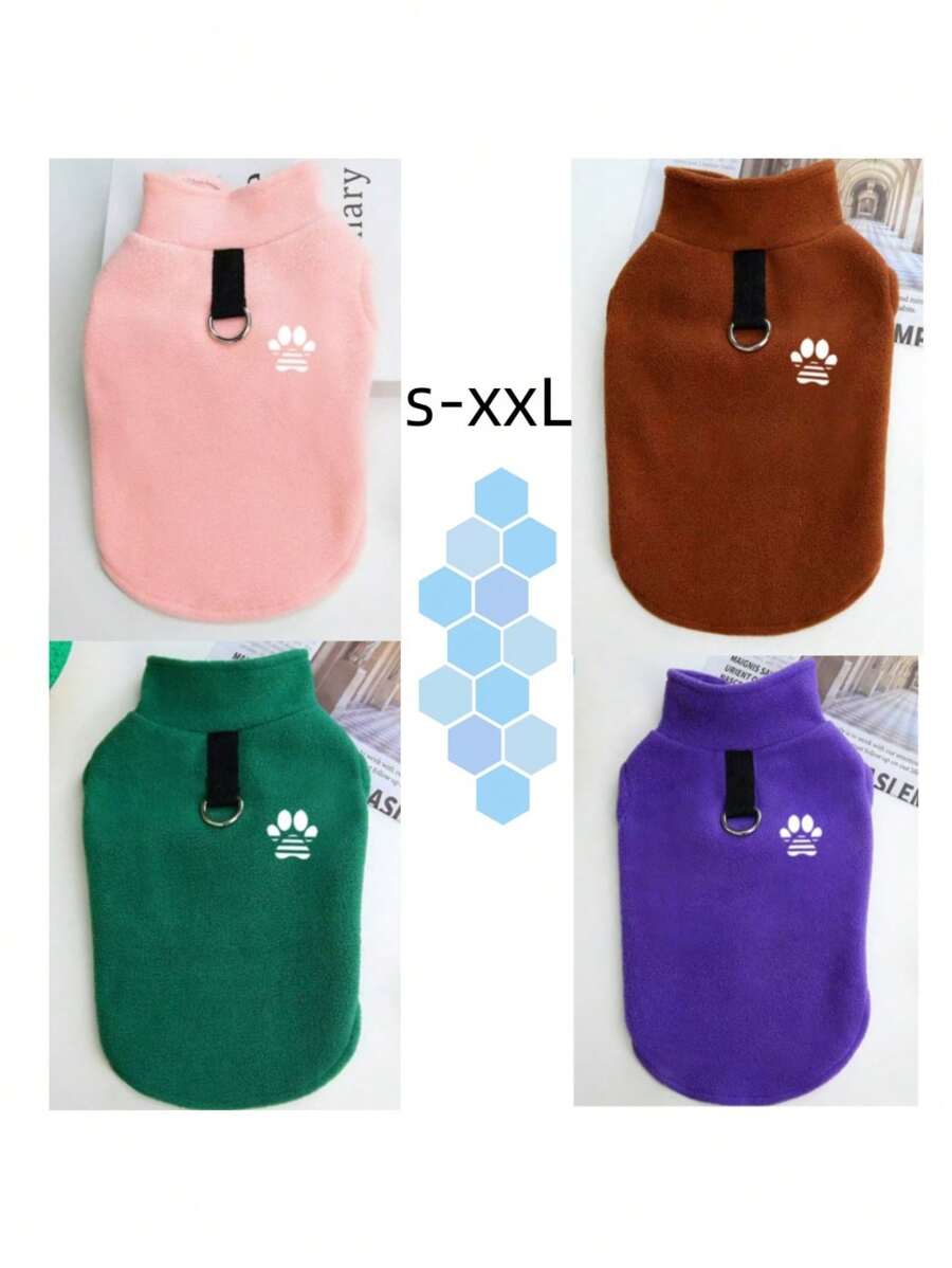 1 pezzo Pile iper-fibra, smanicato casual minimalista, spesso e caldo per gatti e cani in autunno/inverno (multicolore)