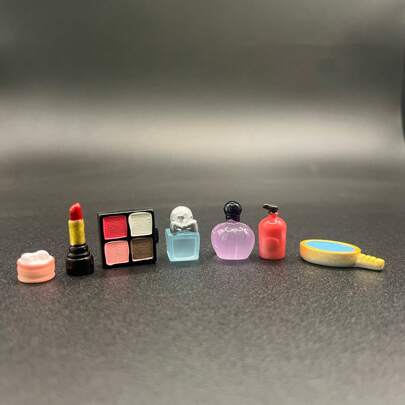 Accesorios decorativos con diseño de paisaje en miniatura, que imitan cosméticos - maquillaje y perfume, lápiz labial, sombra de ojos, accesorios decorativos DIY, minifiguras en miniatura, decoración de resina, accesorios para la casa, regalos de Navidad y días festivos