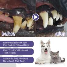Gel reparador oral para mascotas que elimina el mal aliento y el sarro. Cuidado refrescante para los dientes de mascotas. Bolígrafo para limpieza dental de mascota