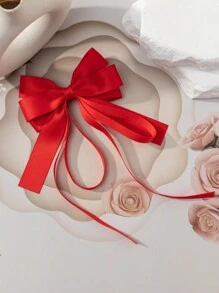 1pc Set Multi-Color Simple Korean Style Bow Ribbon Hair Clips For Teen - 1 Piece Set - View 3