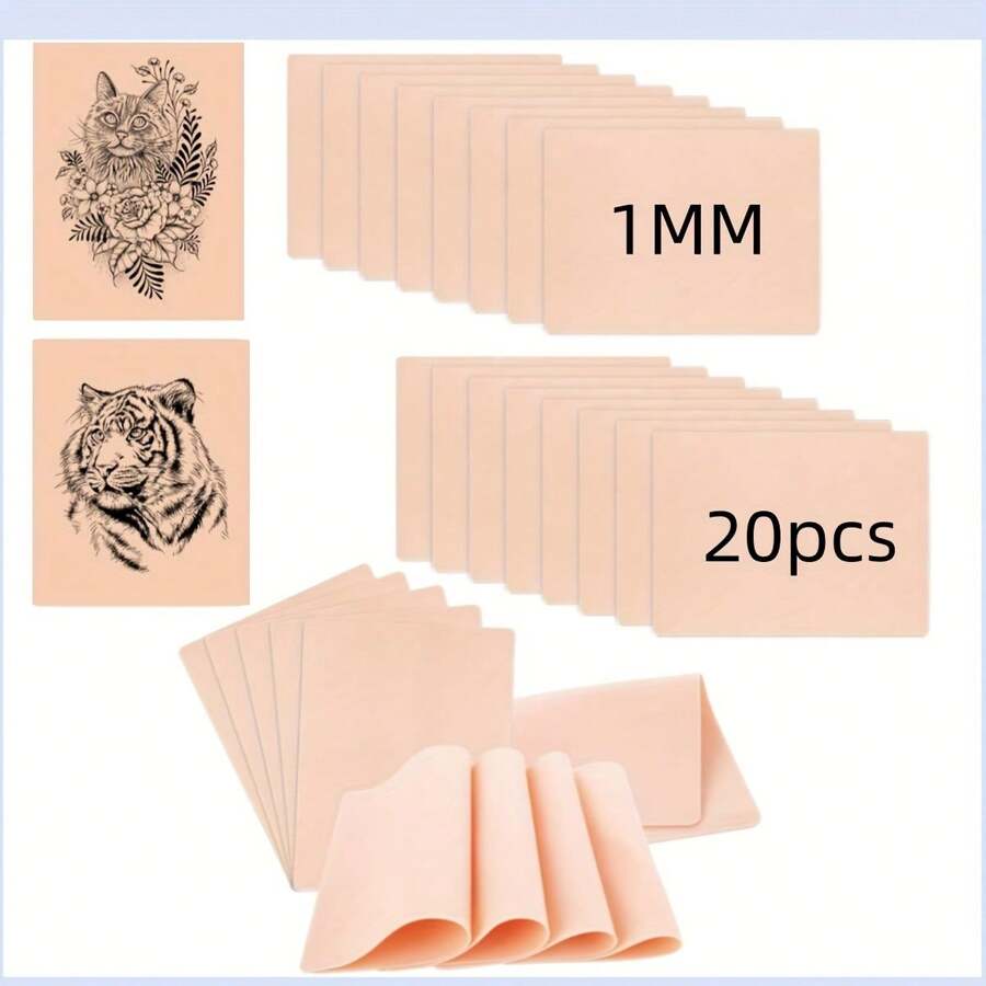 20/10/5/3 件空白合成皮革纹身练习皮适用于永久化妆纹身初学者练习工具