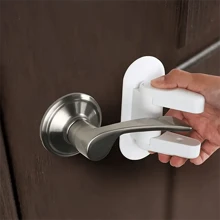 1/2pcs White Door Handle Lock, Durable Lock, And Home Protection Lock Immediately Protect Your Home And Can Be Easily Installed Without Tools - White - View 5