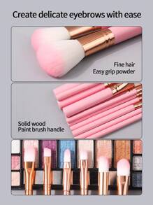 12/13pcs Pink Makeup Brush Set, Soft Hair Powder Brush, Blush Brush, Eyeshadow Brush, Concealer Brush, Multi-Functional Cosmetic Brush Set & Large Capacity Covered Storage Bucket,Brush Set,Makeup Brush Kit,Make Up Brush Set,Make Up Set Complete,Makeup Brush Set,Complete Makeup Kit,Brush Kit,Brushes Makeup Set,Makeup Gift Set