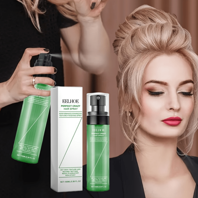 Perfect Crazy 发胶，男女通用，富含甘油，无需清洗，持久定型和丰盈，无残留纹理定型，适合普通发质的液体发胶 - 100ml（3.38 液体盎司），快干和控油配方