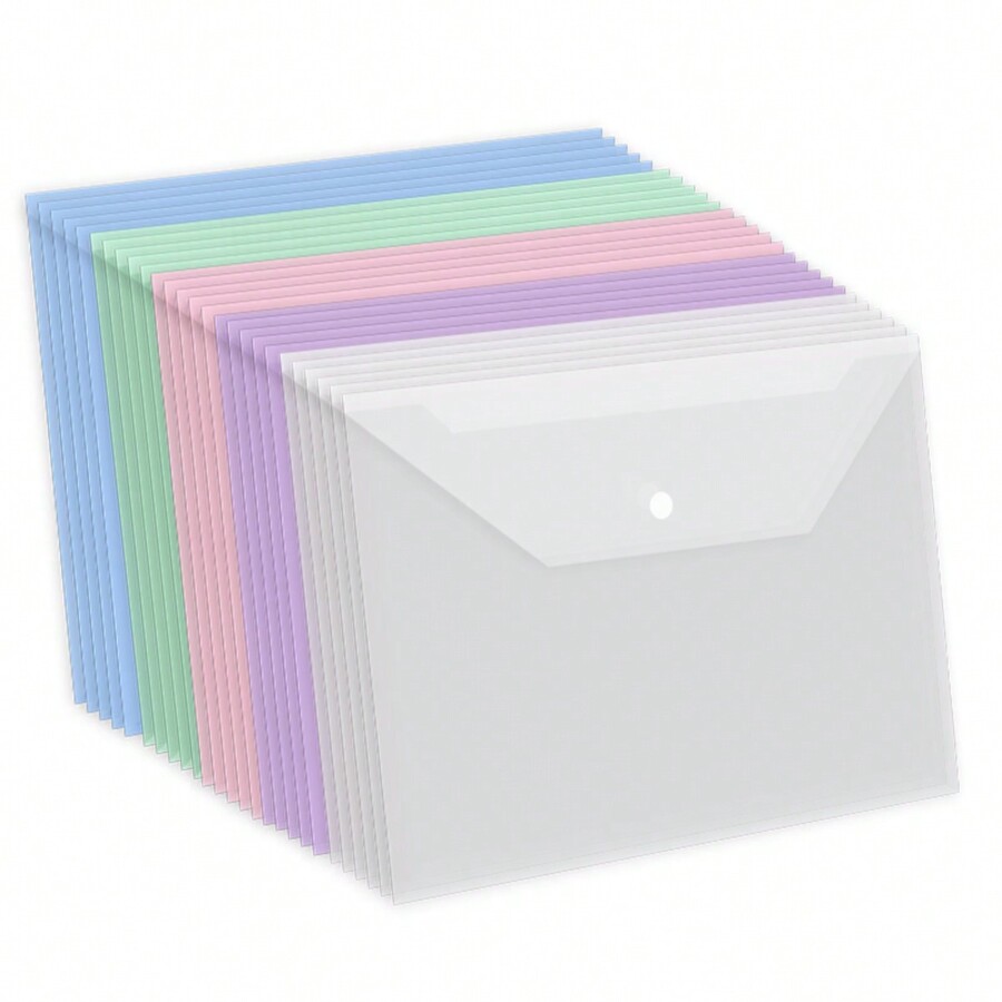 Mr. Pen Dokumentenumschläge A4 - 10 Bunte Kunststoff-Ordner Mit Schnappverschluss