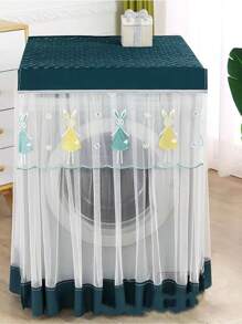 1pc Lace Embroidery Washing Machine Cover, Waterproof Dustproof Automatic Washing Machine Protector, Fit For 8kg/10kg Washing Machines