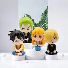 ONE PIECE 1 件 9.5 厘米/3.74 英寸海贼王动漫人物仰望/佐罗可动人偶 Q 版卡哇伊/山治公仔 PVC 成人收藏模型玩偶玩具房间装饰生日礼物 - 彩色 - 查看 3