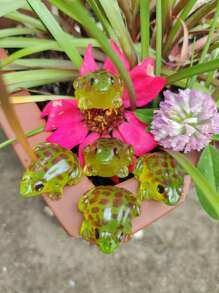 5pcs/10pcs/2pcs/Set Resin 3D Polychrome Frog Garden Decor, DIY Miniature Landscape Accessories, Desktop Decoration, Scene Decoration, Holiday Decoration,Horticultural Ornaments, Room Decoration, Home Decoration, Office Decoration, Theme Party Decoration, Flower Pot Decoration And Gifts,Aquarium Fish Tank Decoration Animals