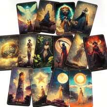 Cartas del Tarot de "Starlight Harmony": Juego de 78 cartas de tarot - Juego de adivinación del tarot, con simbología natural de edición estándar, juego de rol con cartas de cartón de alta calidad, adecuado para jugadores a partir de 14 años, juego de adivinación, juego de fiesta familiar, juego de entretenimiento con amigos, juegos de fiestas y regalos para Halloween, Acción de Gracias, Navidad