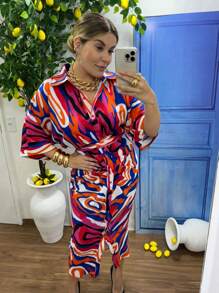 Vestido midi manguinha estiloso