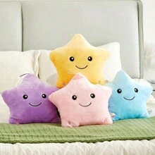1 pièce Coussin en peluche Pentagramme lumineux, peluches étoilées lumineuses, jouets en peluche lumineux mignons, poupées en peluche douces, faveurs de fête, décoration de fête, faveurs pour les vacances, décoration de la maison, un bon choix (sans pile), décoration de chambre, chambre d'enfant, Squishmallow, jouets lumineux, peluches, peluches mignonnes, peluche violette, coussin pour enfants