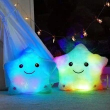 1 pièce Coussin en peluche Pentagramme lumineux, peluches étoilées lumineuses, jouets en peluche lumineux mignons, poupées en peluche douces, faveurs de fête, décoration de fête, faveurs pour les vacances, décoration de la maison, un bon choix (sans pile), décoration de chambre, chambre d'enfant, Squishmallow, jouets lumineux, peluches, peluches mignonnes, peluche violette, coussin pour enfants