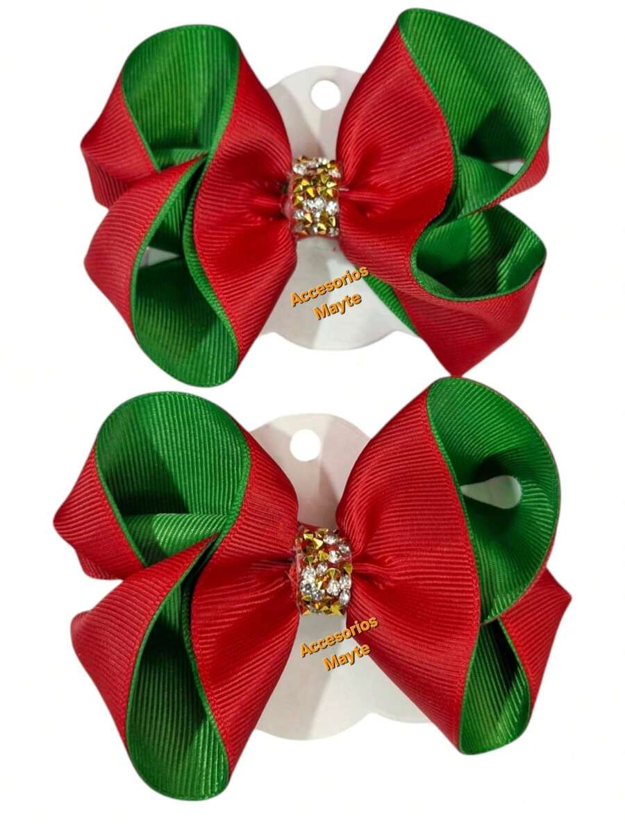 2 Christmas Hair Bows Kits - 紅色 - 查看 1