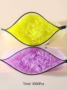 Juego de 1500/3000 piezas de gomas de pelo elásticas suaves de colores alegres para niñas, para trenzas, coleteros, accesorios para el cabello para uso diario - Multicolor - Ver 27