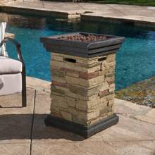 19.50'' STONE MGO FIRE COLUMN - 40 000 BTU,UrbanLiving9