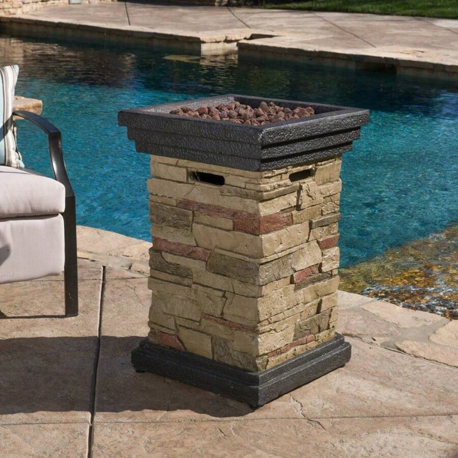 19.50'' STONE MGO FIRE COLUMN - 40 000 BTU,UrbanLiving9