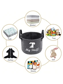 1PC Pet Storage & Organization,Felt Pet Toy Storage Basket, Pet Supplies Felt Storage Bin, Keep Your Home Neat & Tidy