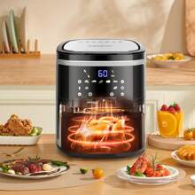 1pc 7L Air Fryer, 1900W, LED Touch Control, 7 Preset Menu, 360° Air Circulation Heating, Detachable Fry Basket, Non-Stick Coating, Efficient Heat Dissipation, Easy To Clean, Aigostar Cube, Suitable For Home Daily Cooking, Recipe Included - EU F Type Plug(220-240V) - View 8