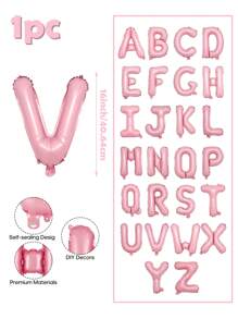 Balão decorativo com letras rosa de 1 peça de 16 polegadas, balão de alumínio com letras de A a Z, decoração para festas faça você mesmo, festa de aniversário, decoração de aniversário de casamento, decoração para casa, volta às aulas, dia dos namorados - Multicolorido - Ver 29