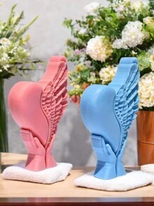1pc Love Wings Silicone Mold para vela de aromaterapia artesanal com decoração de asas em forma de coração - branco vermelho - Ver 5