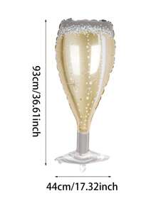 1 stuk aluminiumfolie ballon in de vorm van een champagneglas, cartoon feestdecoratie ballon, voor bruiloften, verjaardagen, bars, jubileumcadeaus (goudkleurig glas), Kerstmis