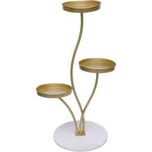 Aohuada Gold Plant Stand Indoor Outdoor, 3 Tier Metal Tall Shelf Multiple Plant Holders Modern Pedestal Plant For Corner, Living Room, Balcony, And Bedroom - Vàng - Xem 4