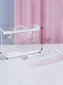 1 pièce Sac de rangement de couette en PVC transparent, sac de rangement de couette grande capacité transparent, cube d'emballage de literie transparent, sac à main à fermeture éclair portable avec poignée, sac de protection de literie, couverture, oreiller, fournitures ménagères avec boîte de rangement pour vêtements avec poignée, contenants de rangement, organisateur de rangement, contenants de rangement, bacs de rangement pour chambre, dortoir, maison pour couvertures, literie, édredon, oreiller, jouets