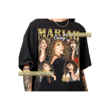 Bootleg T-Shirt Singer Mariah Carey Vintage Shirt Blouse Unisex Men Women 100% Cotton Top Premium Streetwear New Release Fast Shipping Various Colors!! Plus Size - màu đen - Xem 1