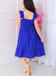 RAFAELITA CHILDREN'S DRESS WITH SHINE FOR GIRLS CHRISTMAS - Royal Blue - View 2