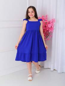 RAFAELITA CHILDREN'S DRESS WITH SHINE FOR GIRLS CHRISTMAS - Royal Blue - View 1