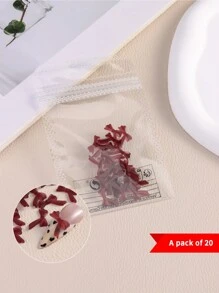 1 Schachtel/20 Stück matte 3D Harz Schleifen Mini Nageldekorationen, passend für Anzüge/Artikel, geeignet für Nageldesign und Handwerks-DIY, langanhaltender Glanz und einfach zu verwendende Nagelpflege-Zubehörartikel, Nägel, Nagelcharms, Nageledelsteine - Bordeaux - Übersicht 7