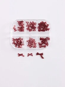 1 Schachtel/20 Stück matte 3D Harz Schleifen Mini Nageldekorationen, passend für Anzüge/Artikel, geeignet für Nageldesign und Handwerks-DIY, langanhaltender Glanz und einfach zu verwendende Nagelpflege-Zubehörartikel, Nägel, Nagelcharms, Nageledelsteine - Bordeaux - Übersicht 10