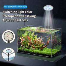 1 pièce Lampe de clip LED USB à haute luminosité réglable sur 3 modes, lumière changeante de couleur blanche, bleue, rouge et verte, pour aquarium, plantes sous-marines, convient pour aquarium rond et carré, alimenté par USB
