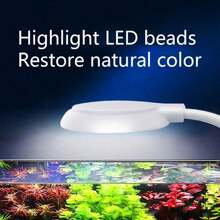 1 pièce Lampe de clip LED USB à haute luminosité réglable sur 3 modes, lumière changeante de couleur blanche, bleue, rouge et verte, pour aquarium, plantes sous-marines, convient pour aquarium rond et carré, alimenté par USB