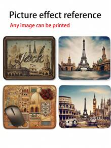 1 Peça Mouse Pad Quadrado de Borracha Personalizado com Estética Fofa para Jogos/Publicidade/Promoção Esportiva, com Descanso para Pulso Anti-Sujeira e Anti-Deslizante para Notebook e Laptop