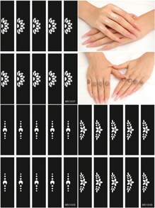 3 stuks vingerafdruk tattoo sjabloon sjablonen, herbruikbare henna pasta tatoeages, doe-het-zelf body art