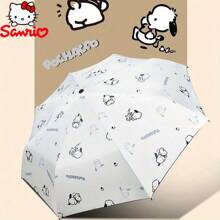 Sanrio Sanrio Pacha Dog Automatic Folding Umbrella - UV Resistant, Lightweight , Suitable For Daily Commuting Or Outdoor Exploration Summer Cooling,Beach,Travel