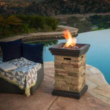 19.50'' STONE MGO FIRE COLUMN - 40 000 BTU,UrbanLiving9