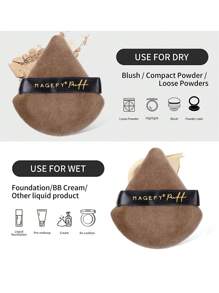 MAGEFY 5 stuks Flocking Triangle Powder Puff, make-up tools met zachte en huidvriendelijke make-up puff, make-up tools gemakkelijk mee te nemen voor op reis, cadeau voor vrouwen en meisjes