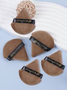 MAGEFY 5 stuks Flocking Triangle Powder Puff, make-up tools met zachte en huidvriendelijke make-up puff, make-up tools gemakkelijk mee te nemen voor op reis, cadeau voor vrouwen en meisjes