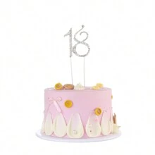 1 st. Grote maat 15, 16, 17, 18, 60 jaar oud verjaardagsfeest strass taarttopper decoratie, Happy Birthday middelste nummer taarttopper, bruiloft verjaardagstaartprikker