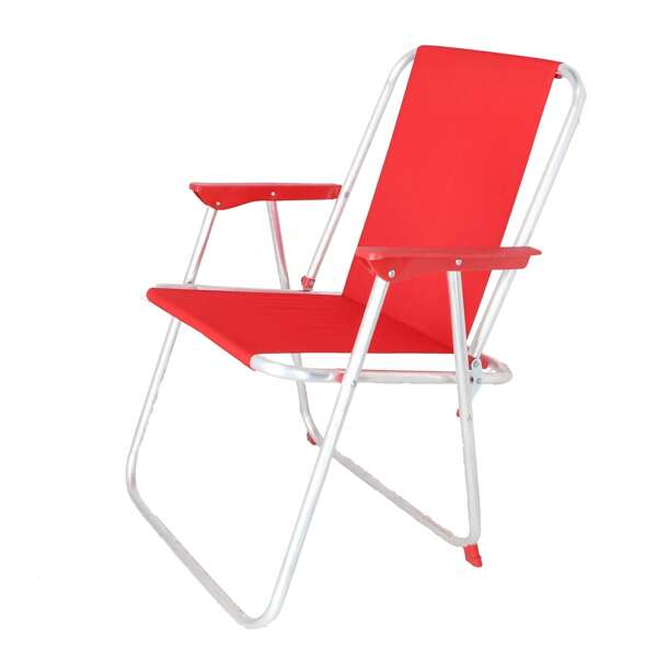 Well Home MOBILI E DECORAZIONI Sedia da spiaggia pieghevole rossa in metallo, 44x44x74 cm. Spedizione gratuita in 24/48 ore