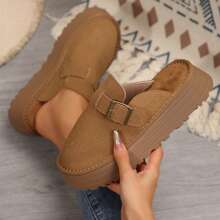 Women's Slip-On Platform Loafers With Chunky Heels And Casual Style - Brown - View 1
