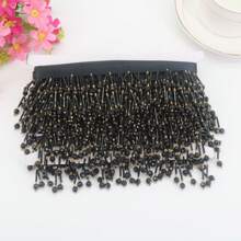 2 Yard 5.5cm Wide Beaded Tassels Lace Trim Fringe Garment Dress Tassel Decoration Ornaments Hanging Bead Curtain DIY Decoration
