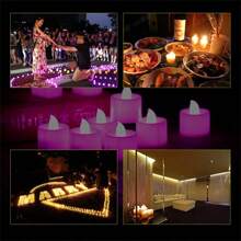 Bộ 12/24/48 nến LED không lửa dùng cho Giáng sinh & Halloween, đèn nến lãng mạn cho đám cưới, tiệc sinh nhật, trang trí nhà cửa, quà tặng năm mới. - Nhiều màu - Xem 5