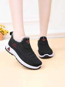 Women All-Match Flat Ankle Boots, Thermal Lined Thick Warm Anti-Slip Ankle Boots, Winter Outdoor Snow Boots - Black - View 3